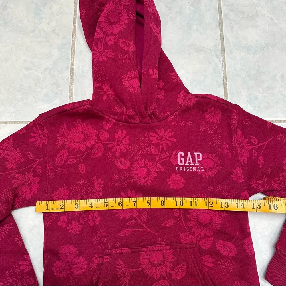 NWT GAP Youth Red Floral Fleece Hoodie and Cargo Pant Set Size Small